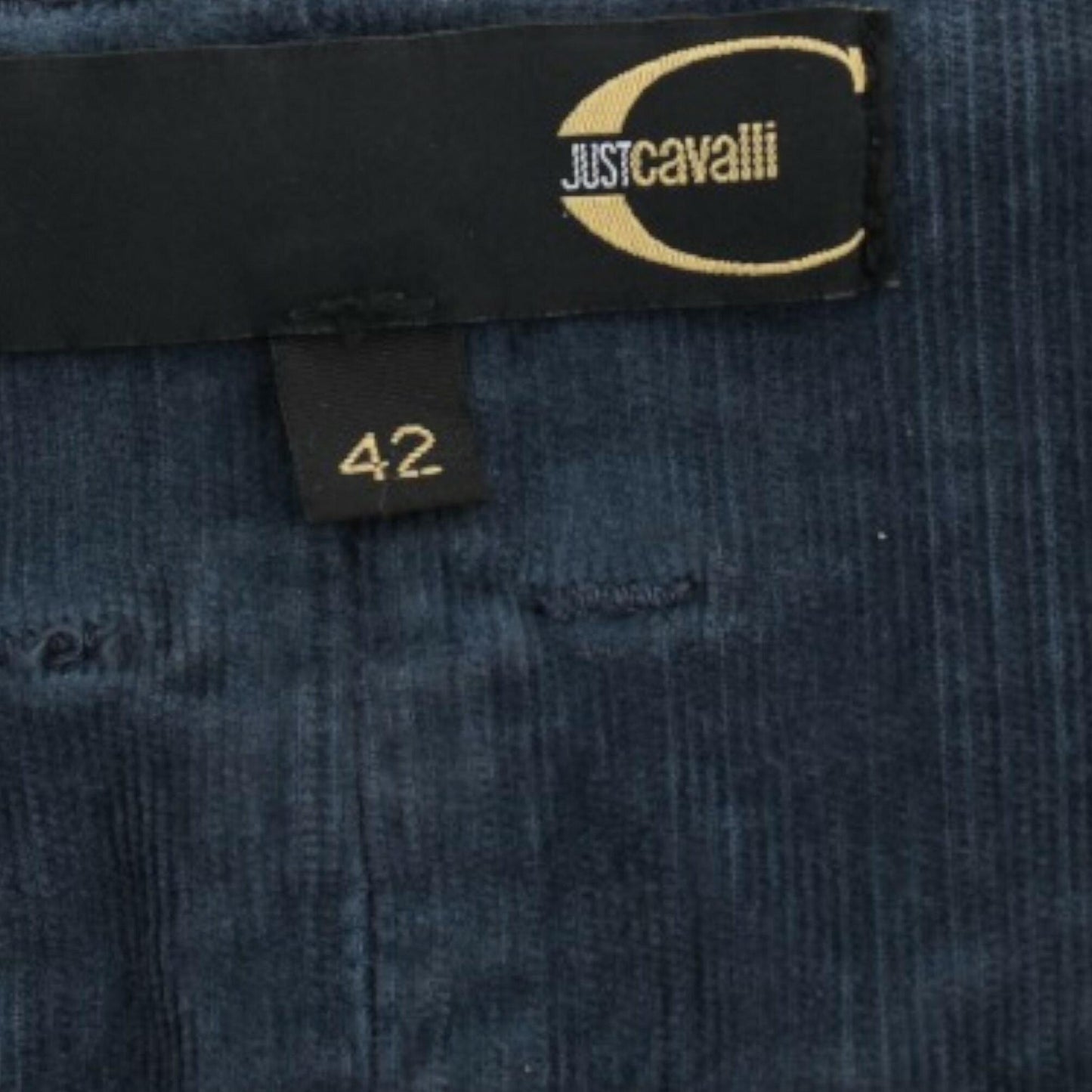 Cavalli Blue corduroy pencil skirt