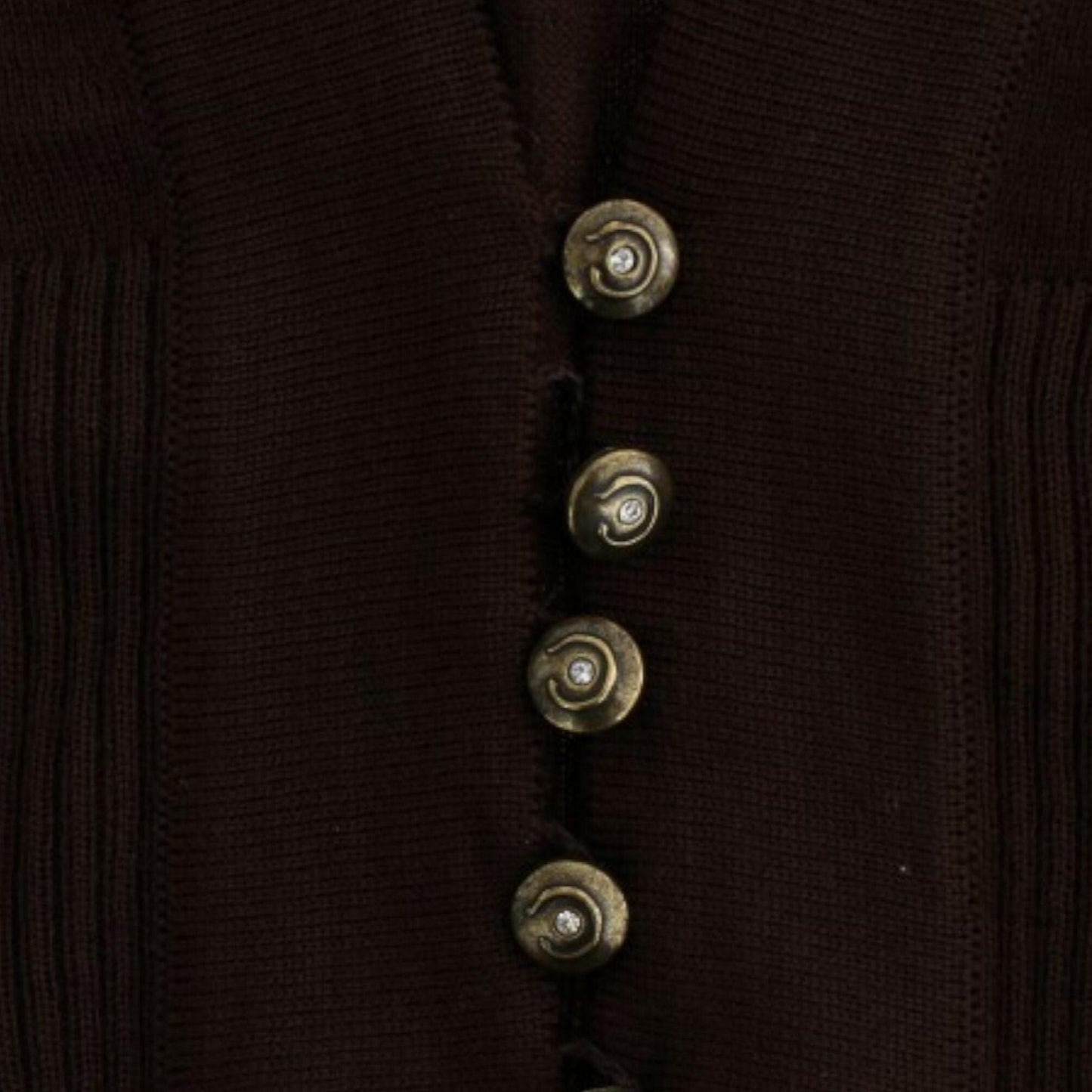Cavalli Brown cropped wool cardigan
