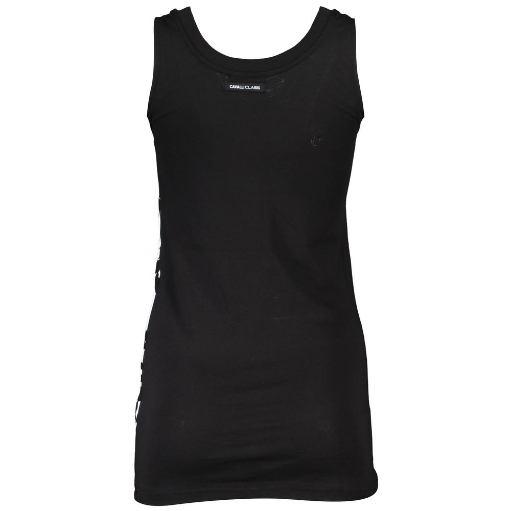 Cavalli Class Black Cotton Tank Top