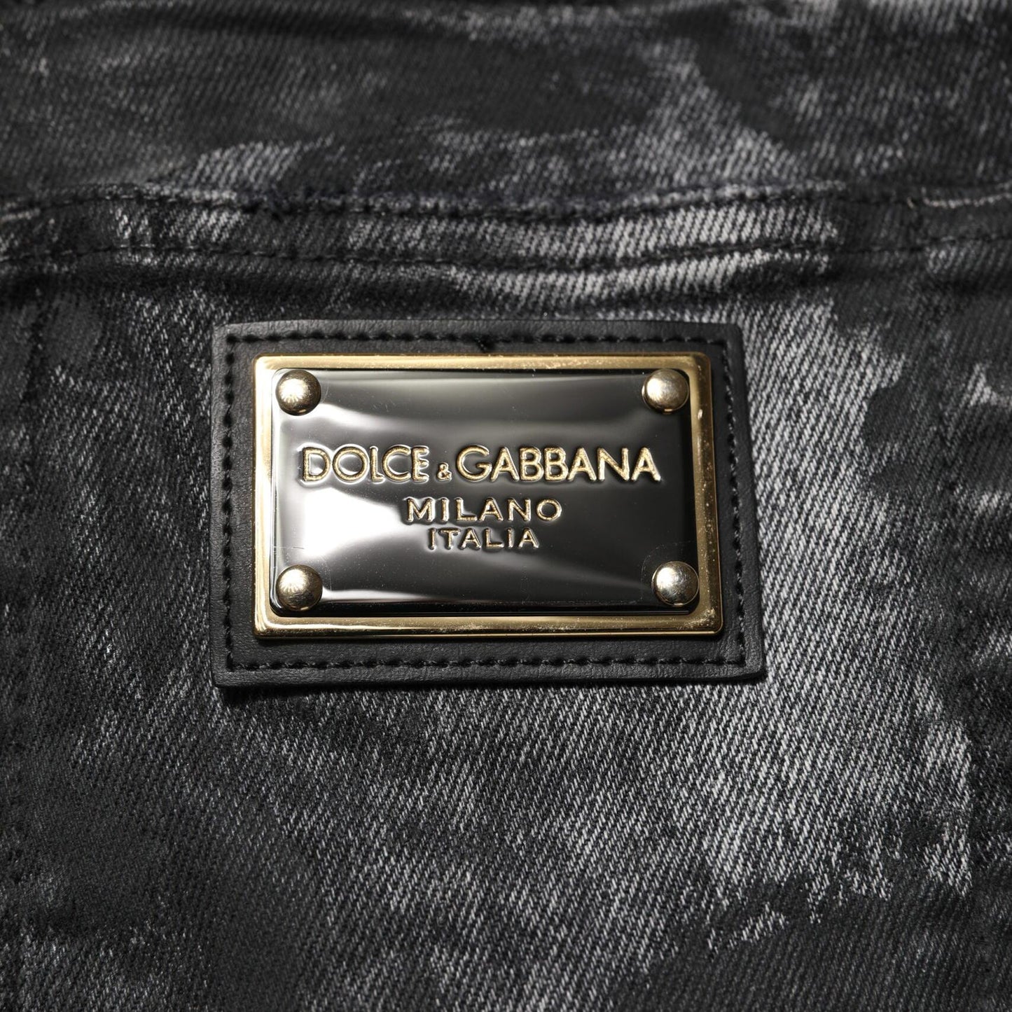 Dolce & Gabbana Black Washed Embellished Skinny Denim Jeans