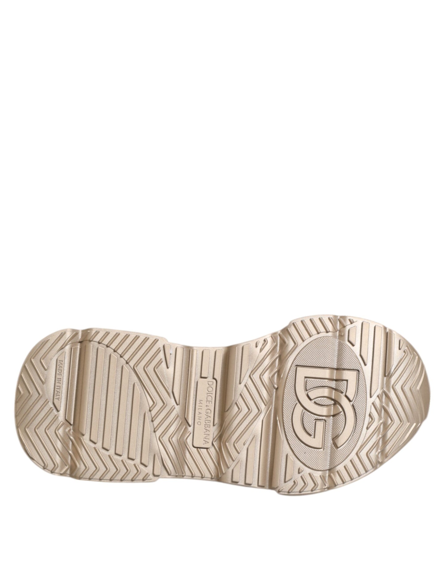 Dolce & Gabbana Gold Leather Daymaster Women Sneakers Shoes