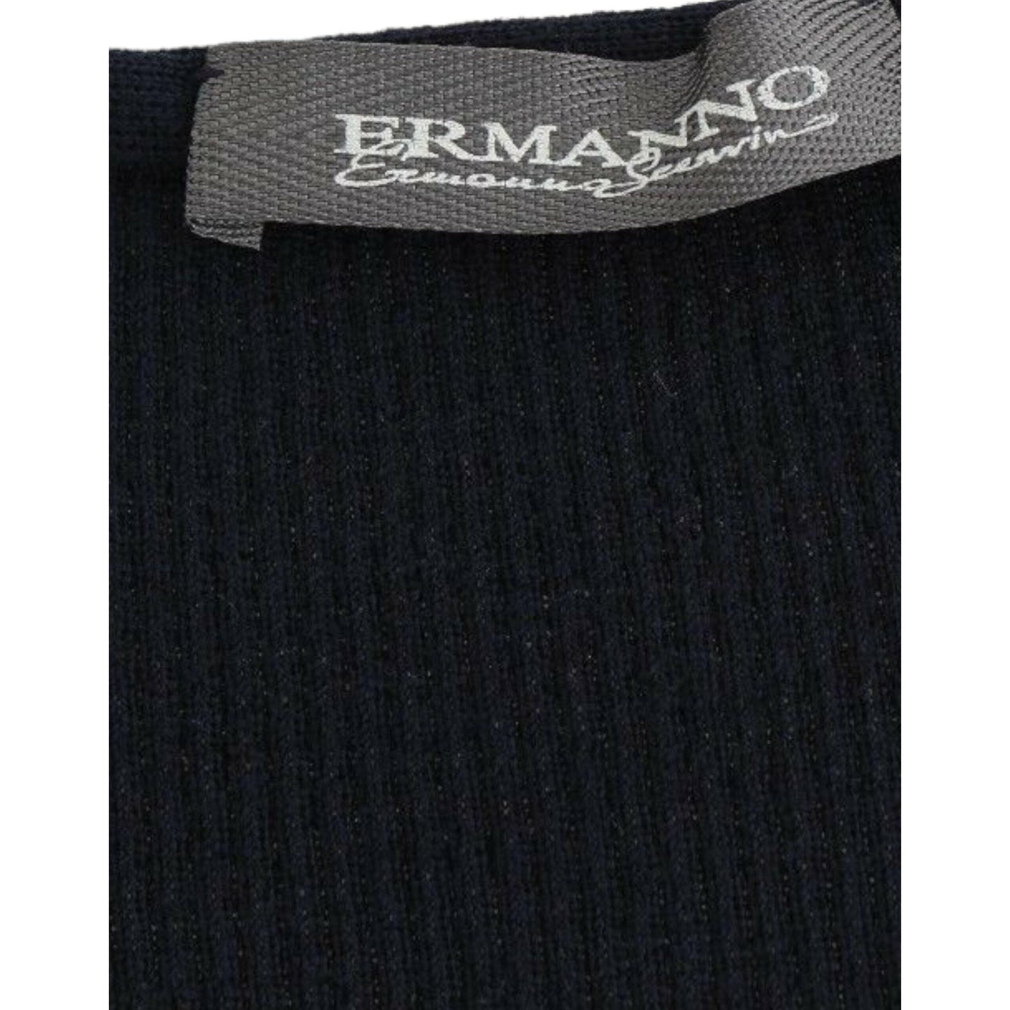 Ermanno Scervino Blue Knitted Wool Stretch Sweater Top