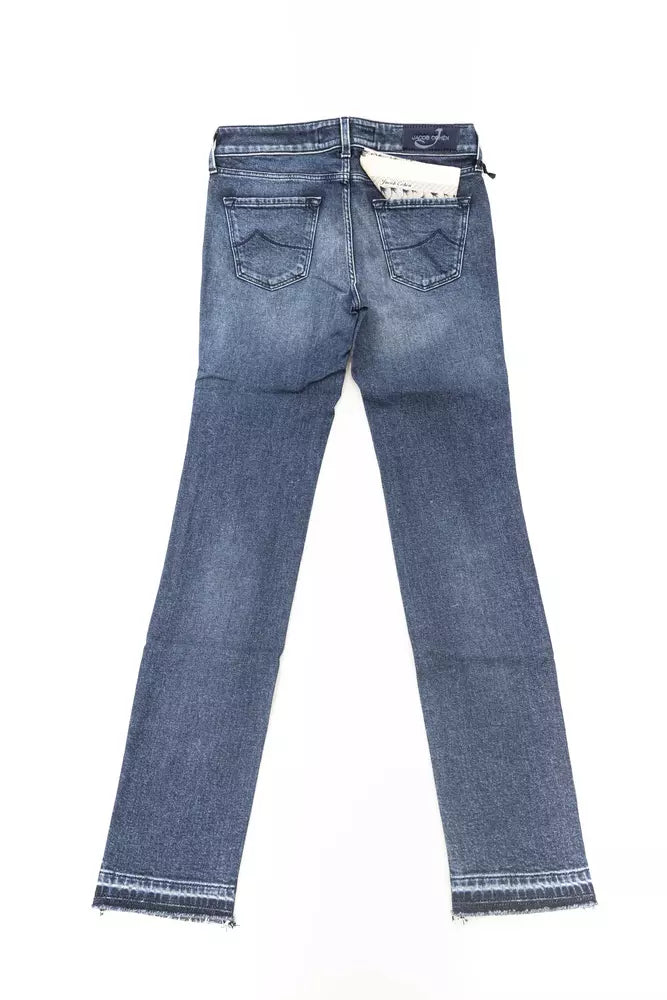 Jacob Cohen Blue Cotton Women Jeans with Pony Skin Label