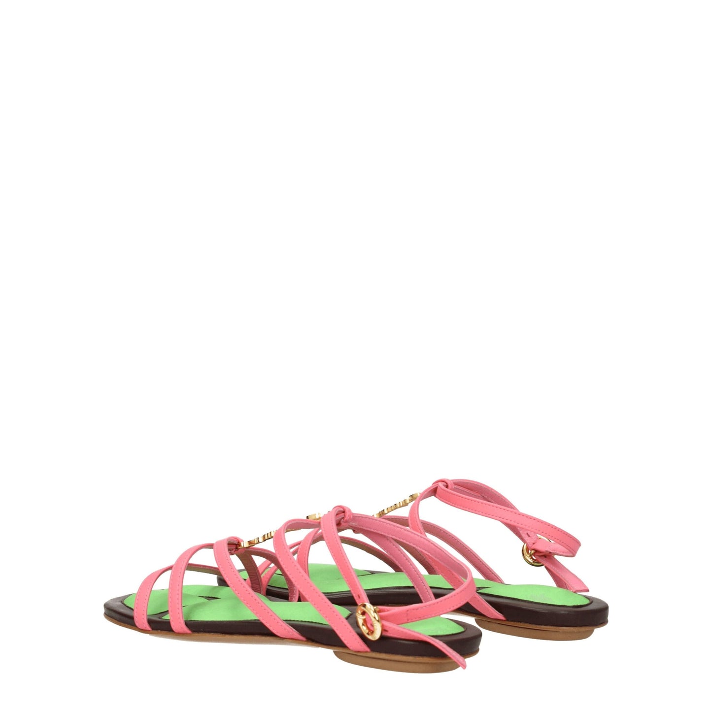 Jacquemus Pink Leather Flat Sandals