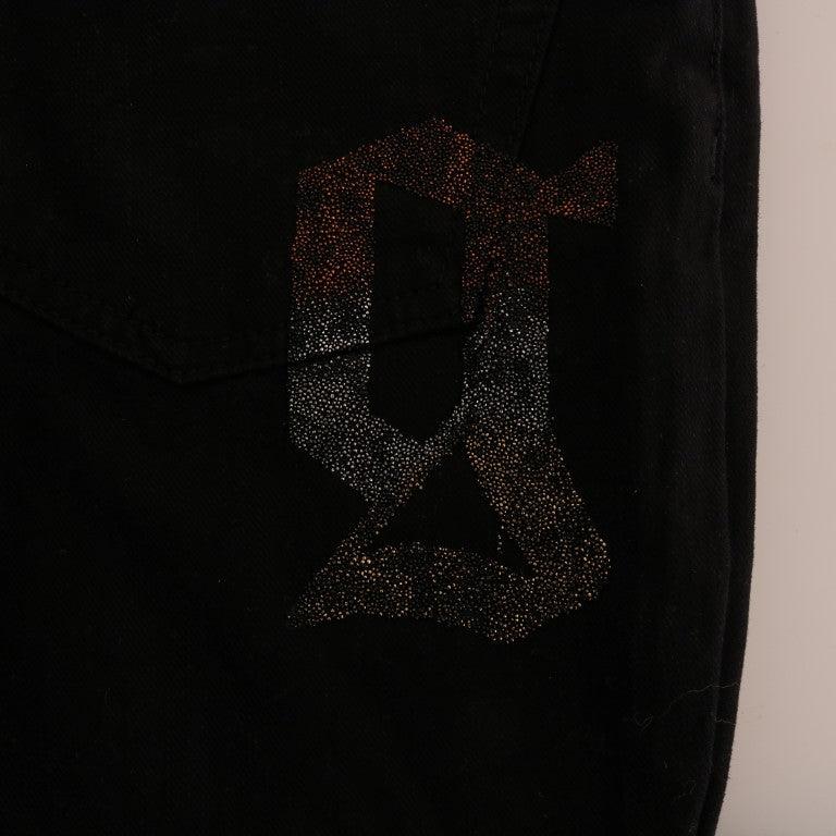 John Galliano Black Cotton Denim Stretch Regular Fit Jeans