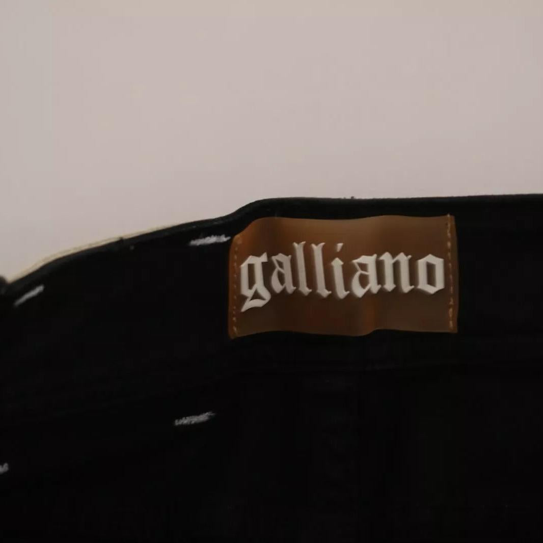 John Galliano Black Washed High Waist Flared Denim Casual Pants Jeans