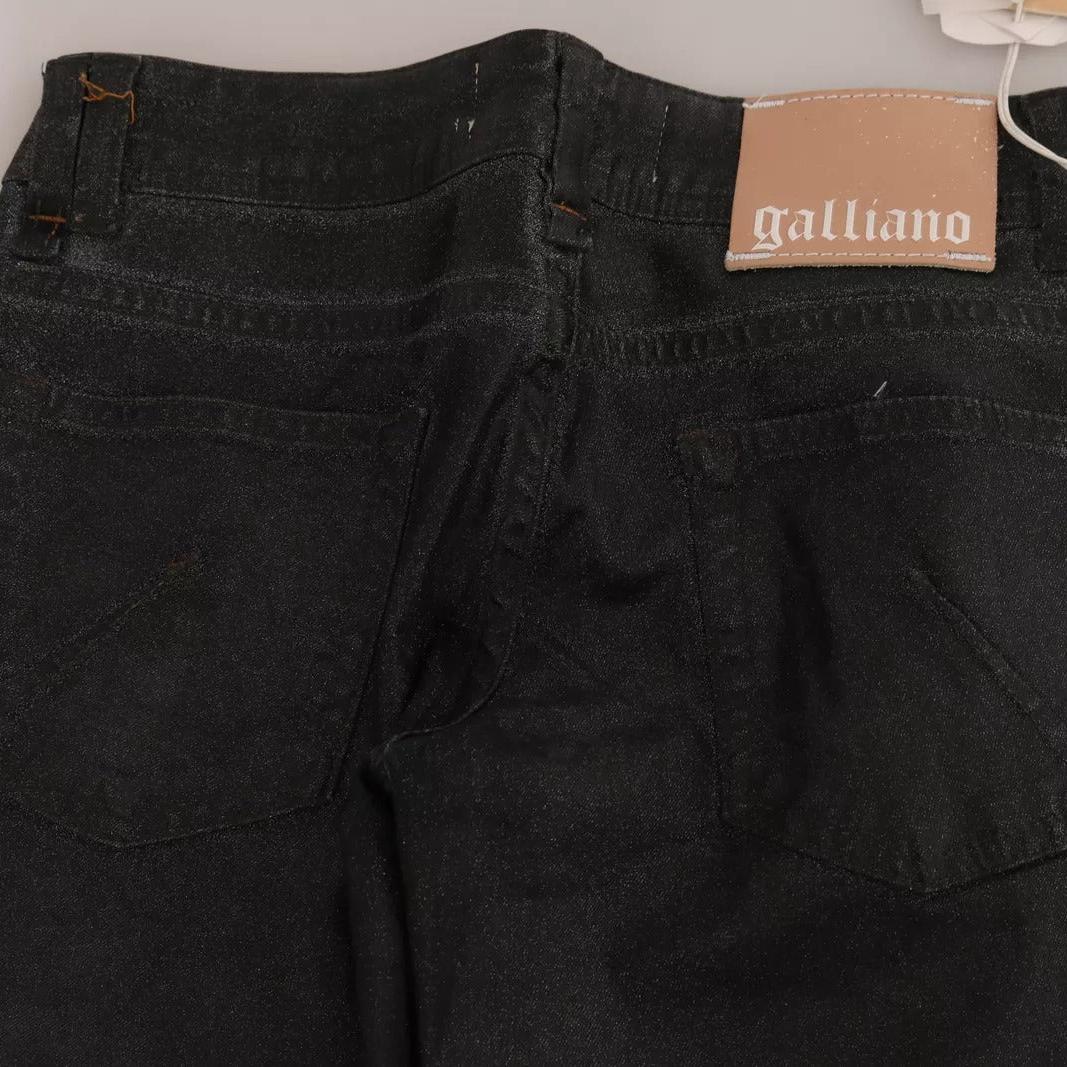 John Galliano Black Washed Low Waist Regular Leg Denim Pants