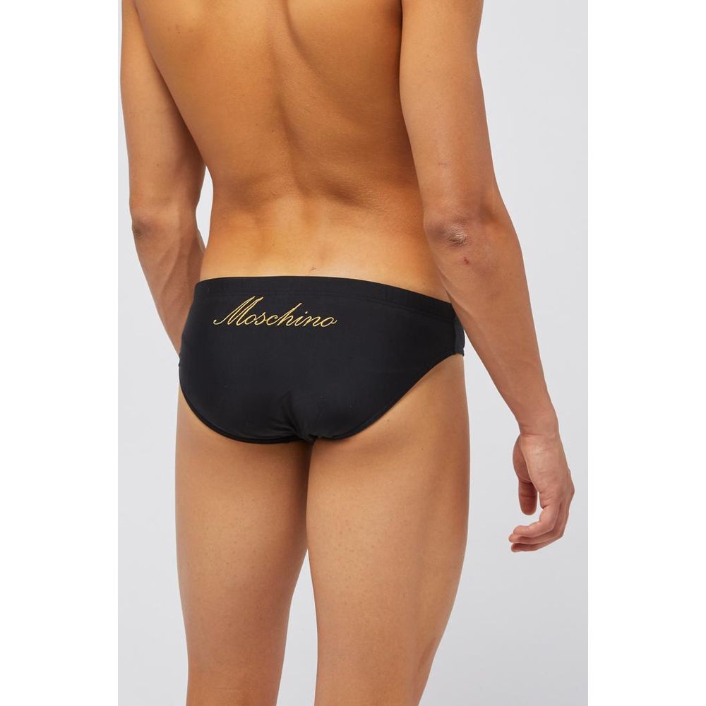 Moschino Black Polyamide Swim Briefs