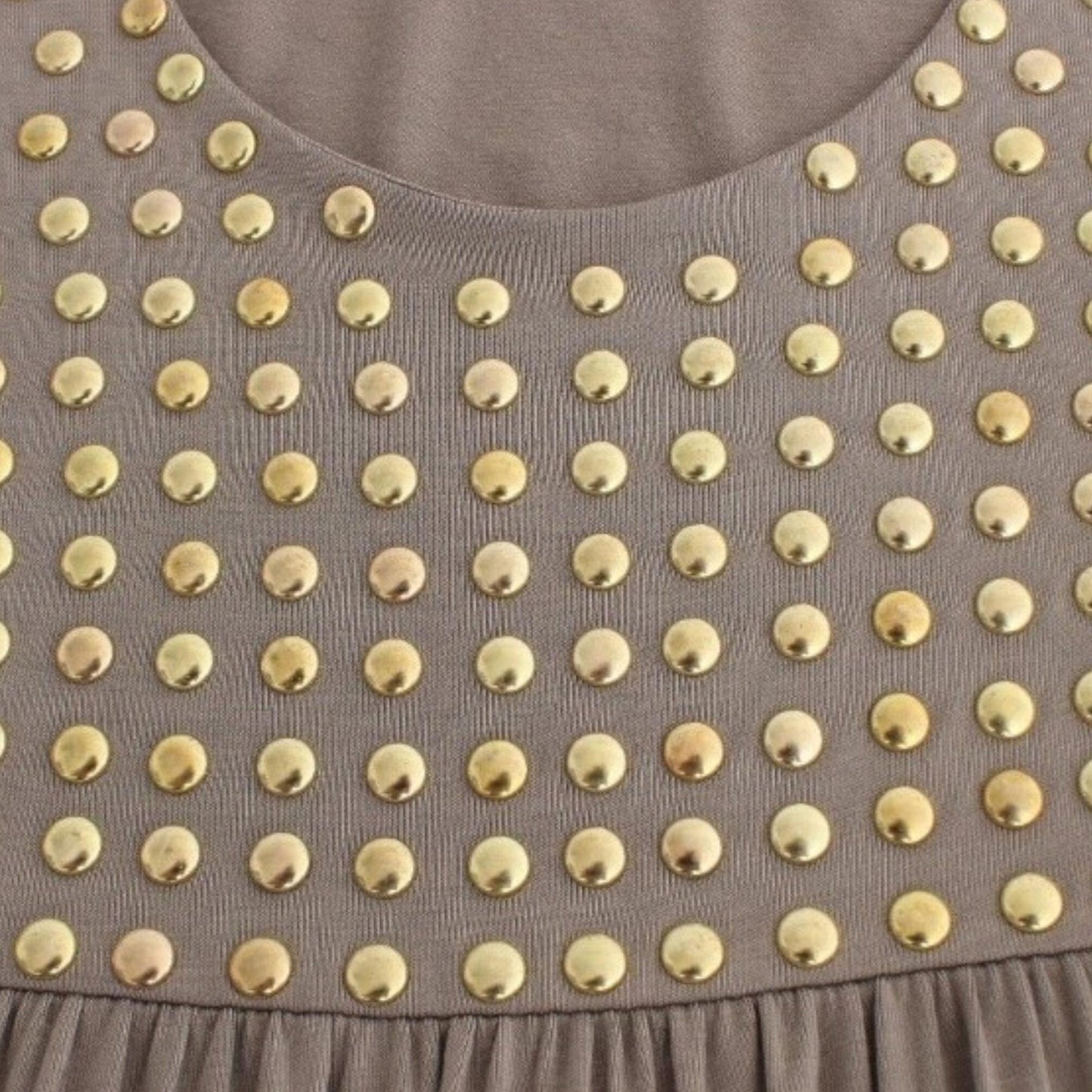 Roccobarocco Khaki studded sheath dress