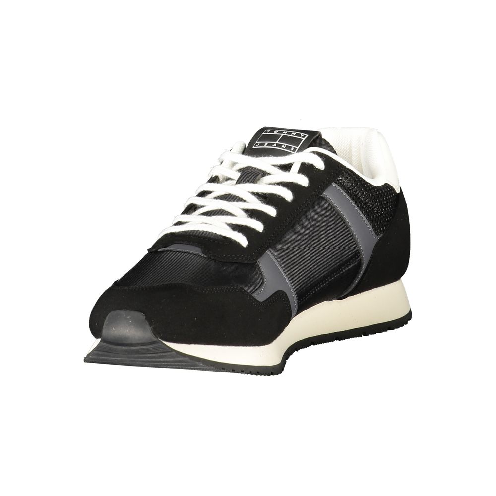Tommy Hilfiger Black Polyester Men Sneakers