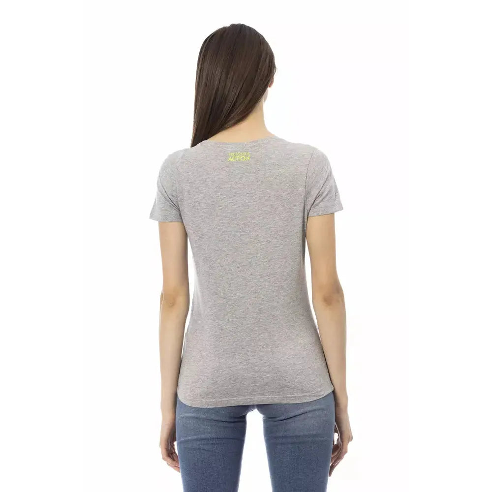 Trussardi Action Gray Cotton Women T-Shirt