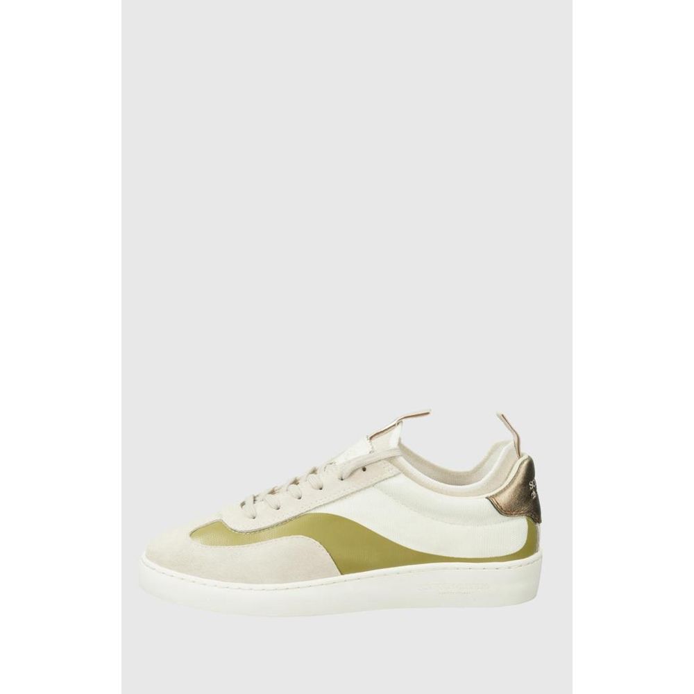 Scotch & Soda Beige Leather Low Top Sneakers