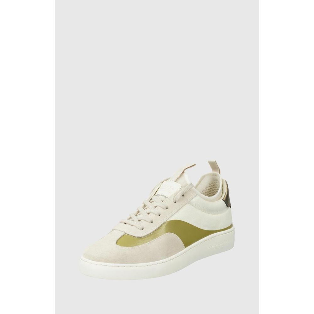 Scotch & Soda Beige Leather Low Top Sneakers