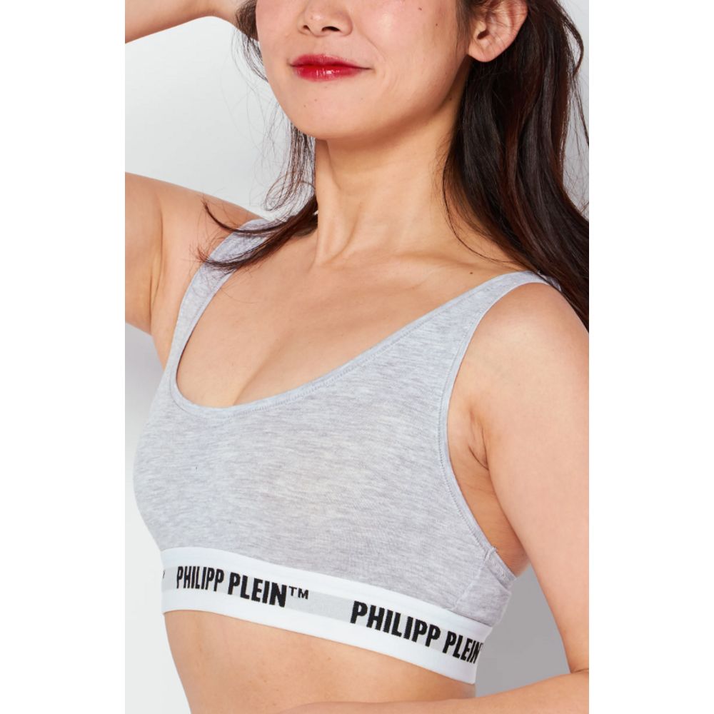 Philipp Plein Gray Cotton Tank Tops