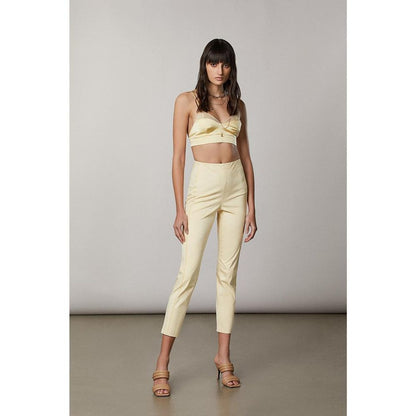 Patrizia Pepe Yellow Polyester Casual Pants