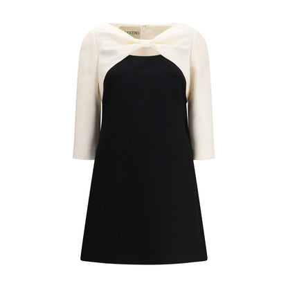 Valentino Black Fleece Wool Cocktail Dress