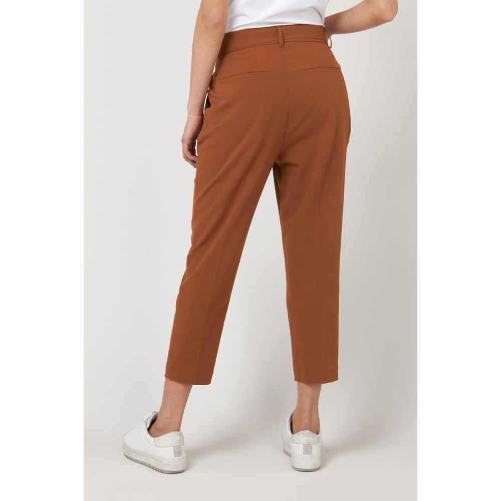 Gas Brown Polyester Casual Pants