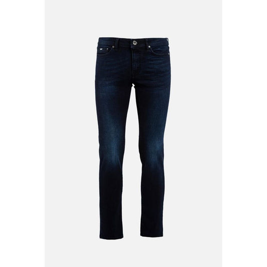 Gas Blue Cotton Slim Fit Jeans