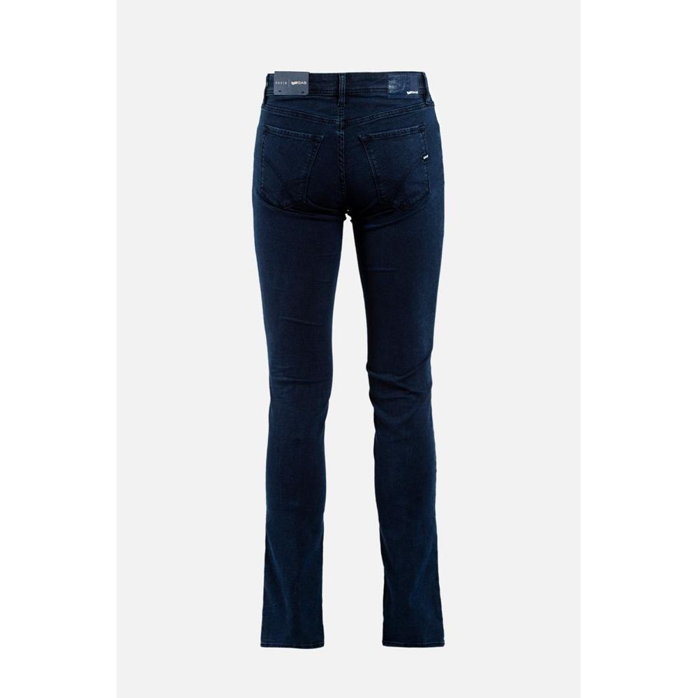 Gas Blue Cotton Slim Fit Jeans