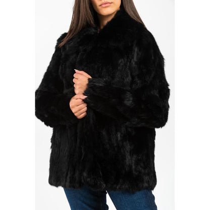Gas Black Fur Coat