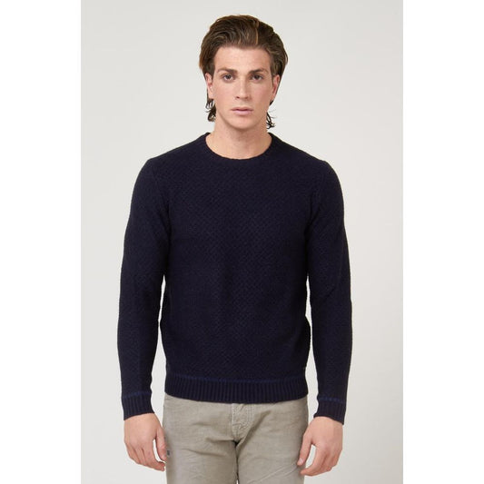 Gas Navy Blue Marabou Sweatshirt