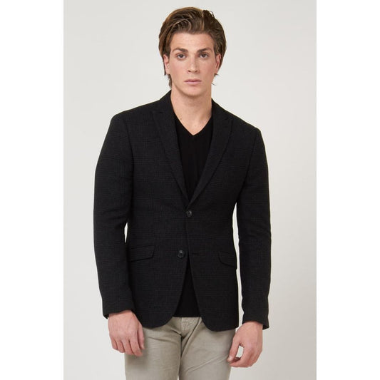 Gas Black Polyester Blazer