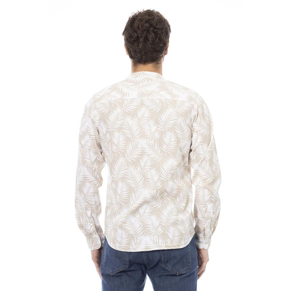 Baldinini Trend Cream Cotton Long Sleeve T-Shirt