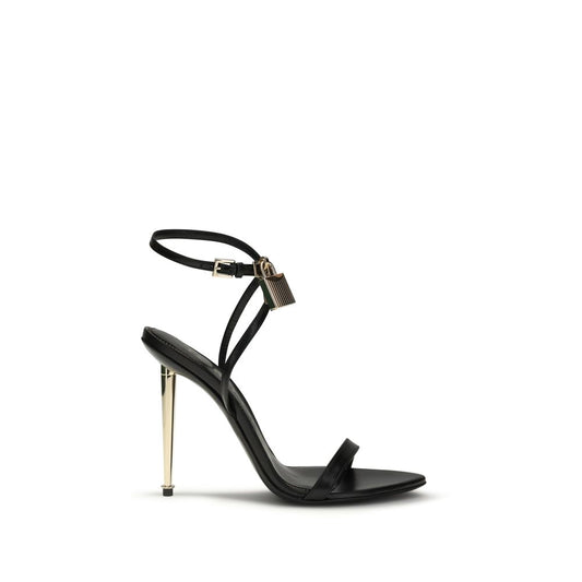 Tom Ford Black Goatskin Stiletto Heel Sandals