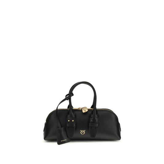 PINKO Black Calf Leather Bos Taurus Handbag