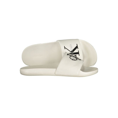 Calvin Klein White Polyurethane Men Slipper