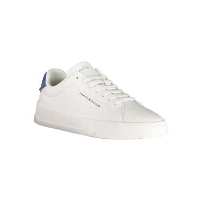 Tommy Hilfiger White Polyurethane Men's Sneakers