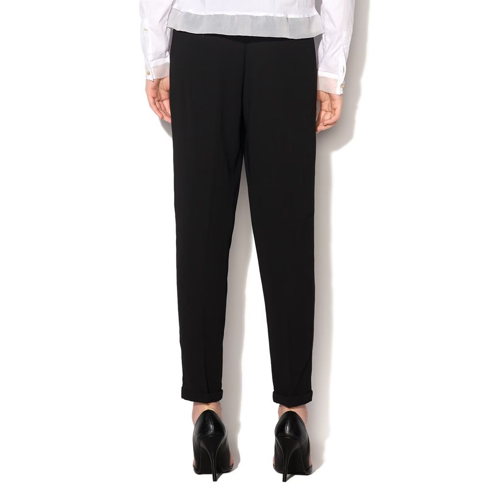 Gas Black Polyester Casual Pants