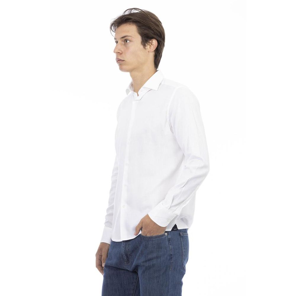 Baldinini Trend White Cotton Long Sleeve T-Shirt