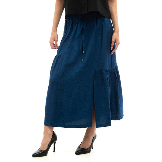 Patrizia Pepe Blue Viscose Long Skirt
