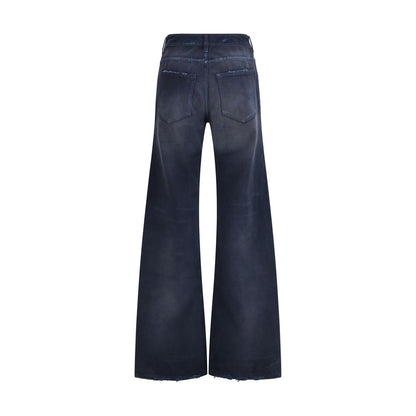 Balenciaga Blue Cotton Flared Jeans