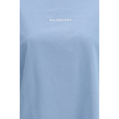 Balenciaga Light Blue Cotton T-Shirt