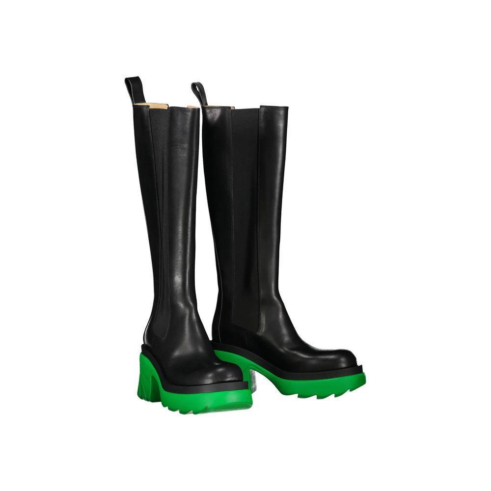 Bottega Veneta Black Leather Over The Knee