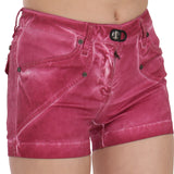 PLEIN SUD Pink Mid Waist Cotton Mini Denim Shorts