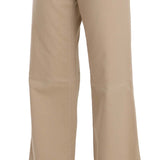 Just Cavalli Beige Mid Waist Flared Luxury Trousers