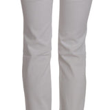 Costume National Chic White Slim Fit Cotton Jeans