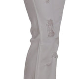 Costume National Chic White Slim Fit Cotton Jeans
