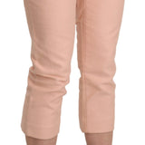 Ermanno Scervino Pink Low Waist Skinny Cropped Capri Pants