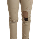Acht Beige Cotton Slim Fit Chic Jeans