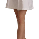 Ermanno Scervino White High Waist A-line Mini Cotton Skirt