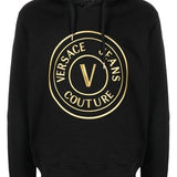 Versace Jeans Chic Black Hooded Sweatshirt