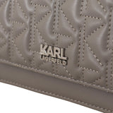 Karl Lagerfeld Elegant Grey Leather Crossbody Bag