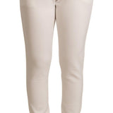 Patrizia Pepe White Polyester Mid Waist Jogger Pants