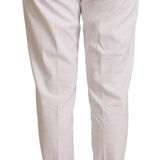 Jacob Cohen White Mid Waist Tapered Birgitte Pants
