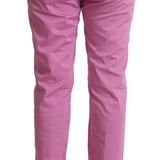 Jacob Cohen Pink Cotton Low Waist Denim Tapered Jeans