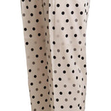 Ermanno Scervino White Polka Dotted High Waist Tapered Pants